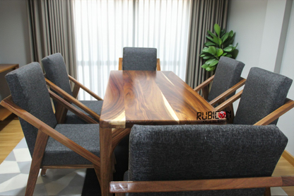 Comedor de madera sólida de parota 1 mesa y 6 sillas