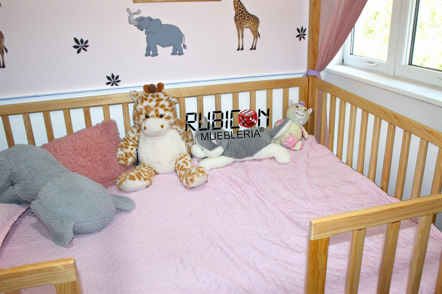 Cama Montessori casita de sueños con barandales de madera recámara infantil mod. Melmat