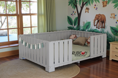 Cama Montessori de madera recamara infantil