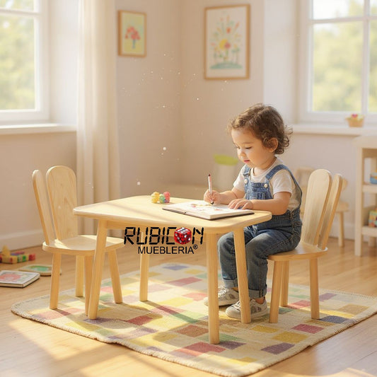 Mesa Infantil Montessori Con 2 Sillas mesita para niños