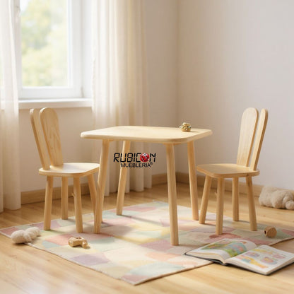 Mesa Infantil Montessori Con 2 Sillas mesita para niños