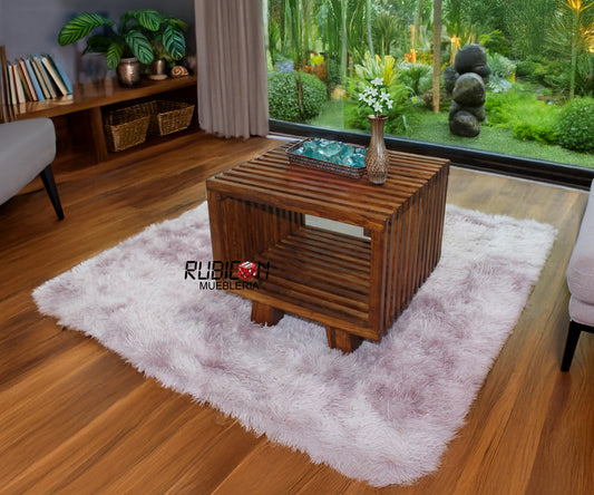 Mesita lateral auxiliar mod. Dubai en madera sólida
