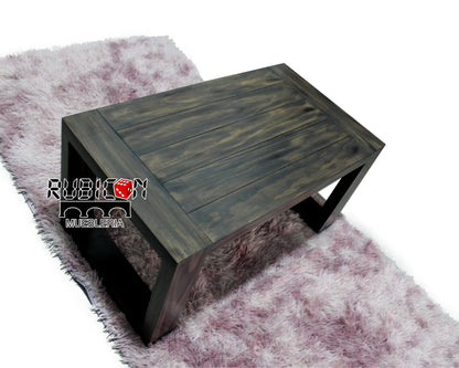 Mesa de centro de madera sólida de pino Mod. Midas