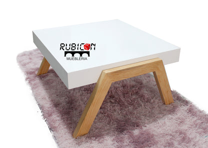 Mesa de centro mod. Khalifa en madera sólida estilo nórdico
