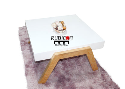 Mesa de centro mod. Khalifa en madera sólida estilo nórdico