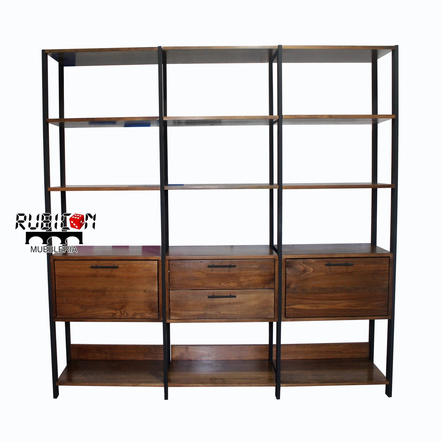 Librero de madera estante mueble industrial de pino