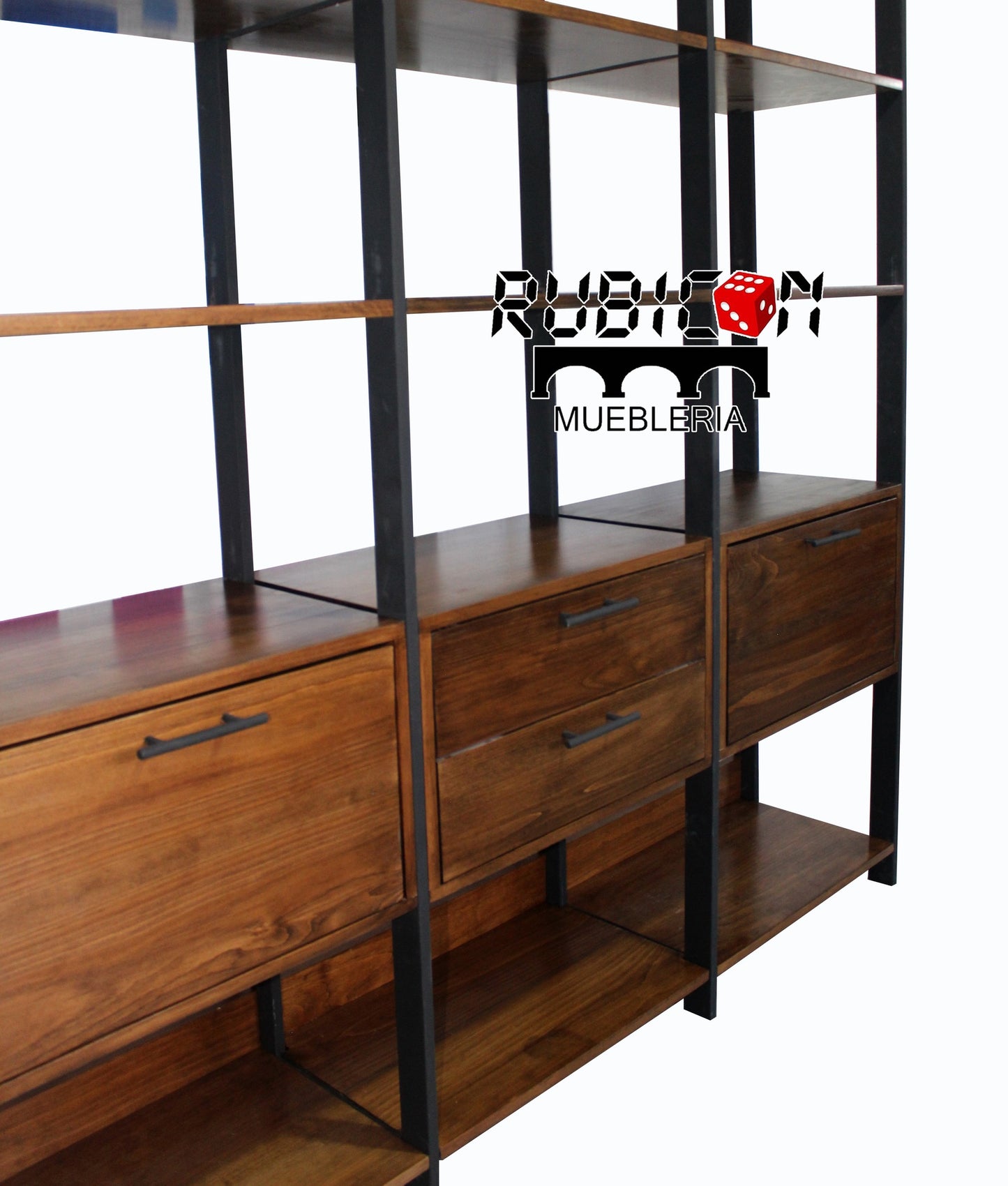 Librero de madera estante mueble industrial de pino