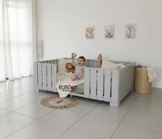 Cama Montessori de madera recamara infantil