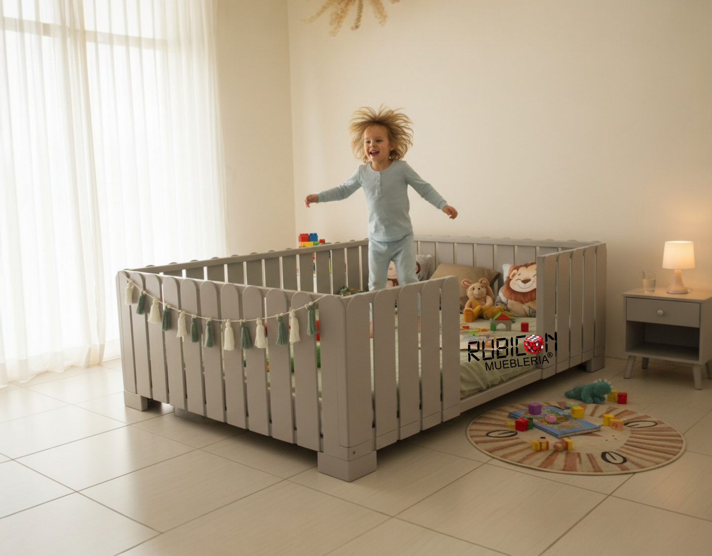 Cama Montessori de madera recamara infantil
