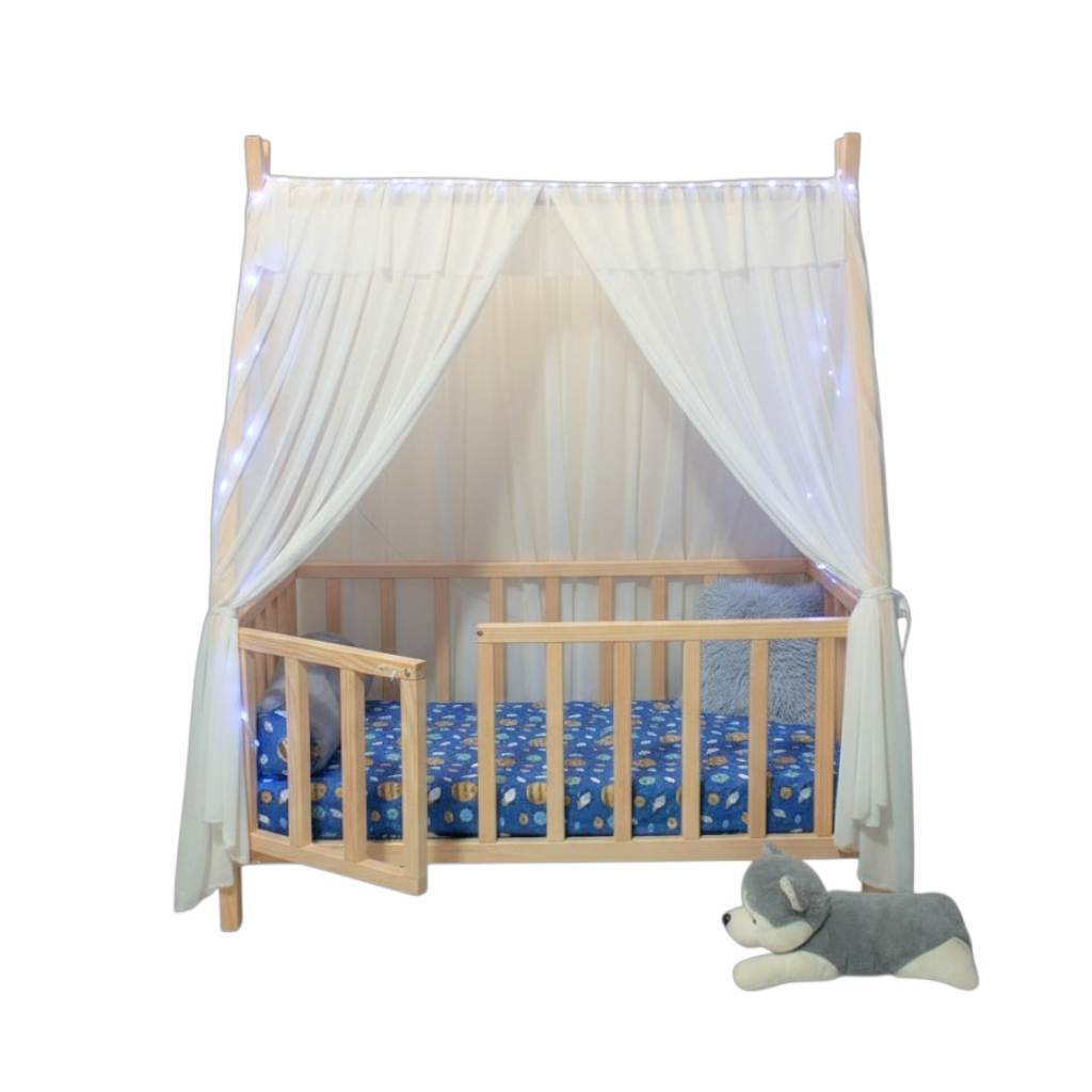 Cama Montessori de madera Casita De Sueños Cuna Tipi