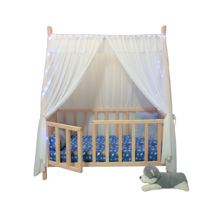 Cama Montessori de madera Casita De Sueños Cuna Tipi