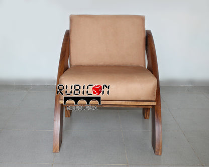 Sillón de madera de parota para sala sofá con cojines mod. Artemis