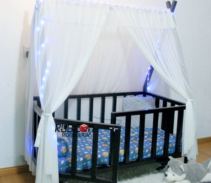 Cama Montessori de madera Casita De Sueños Cuna Tipi