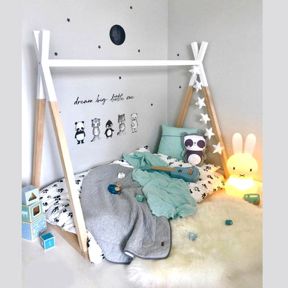 Cama Montessori tipi de madera recámara infantil casita de sueños mod. Tipi