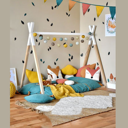 Cama Montessori tipi de madera recámara infantil casita de sueños mod. Tipi