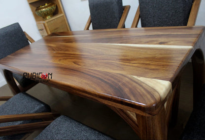 Comedor de madera sólida de parota 1 mesa y 6 sillas