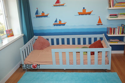 Cama Montessori Infantil de Madera de Pino Modelo Ariel