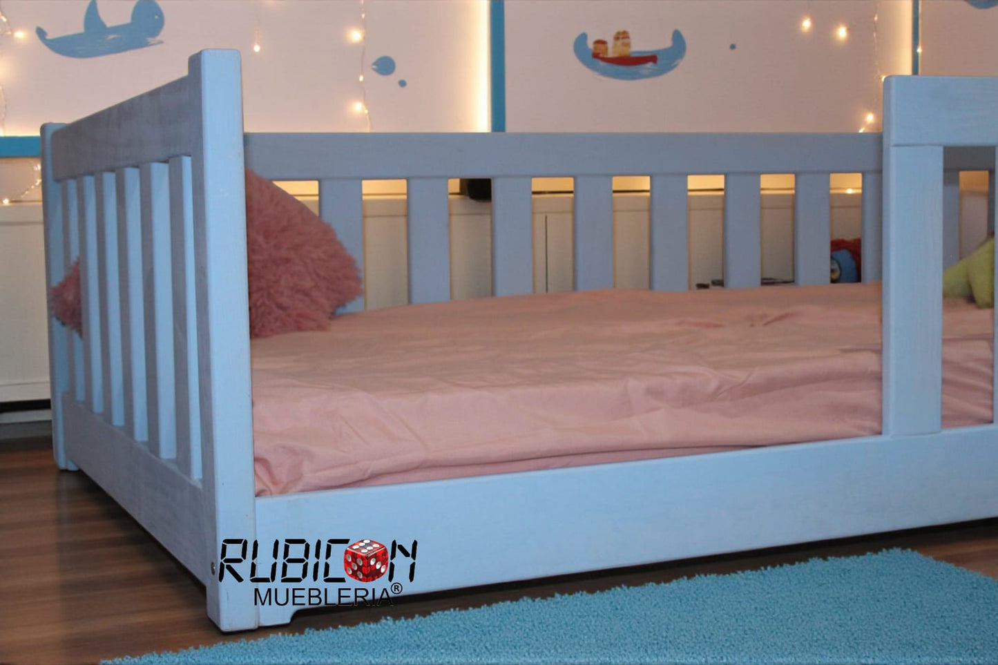Cama Montessori Infantil de Madera de Pino Modelo Ariel