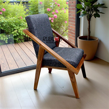 Silla de Madera de Parota 100% con tapiz Silla para Comedor