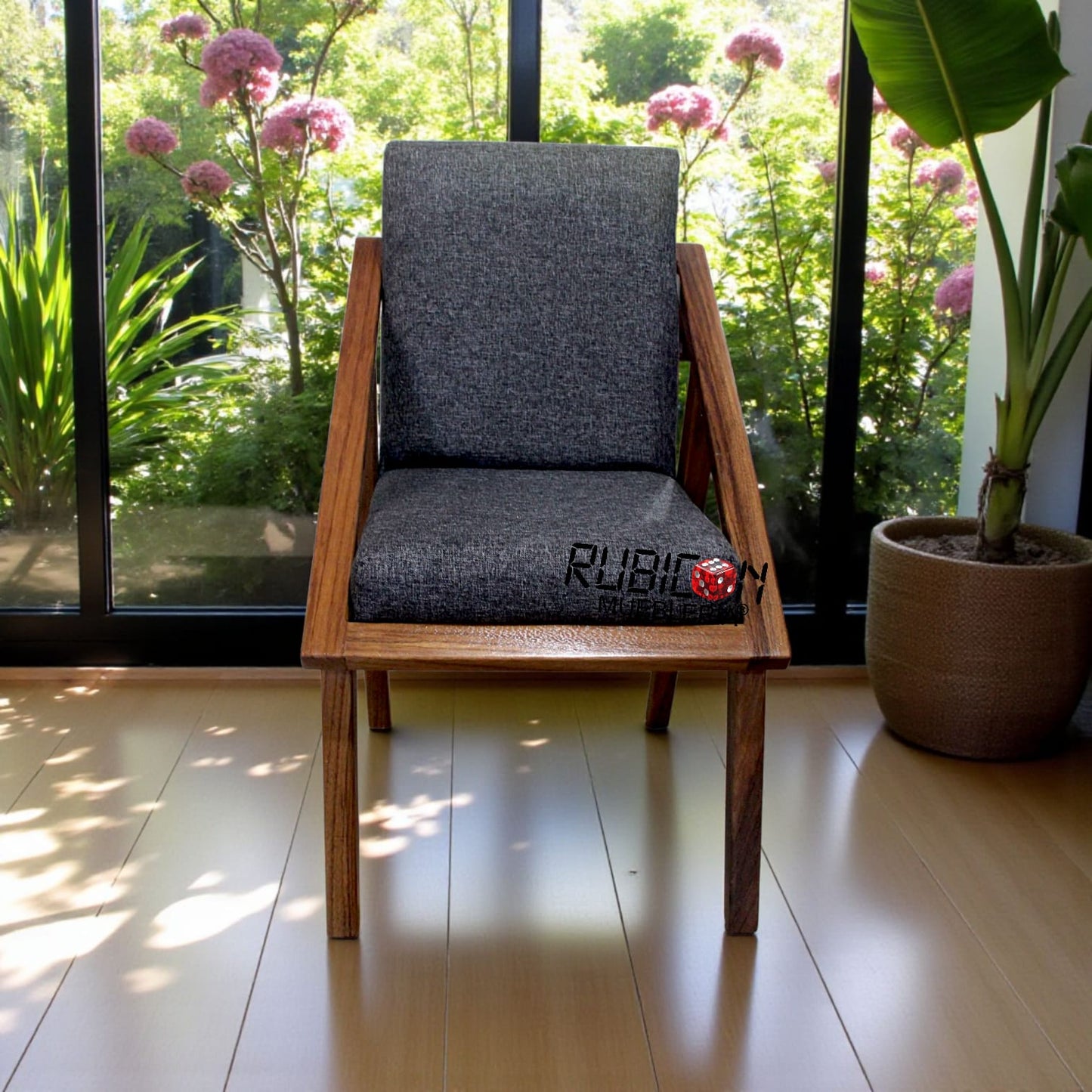 Silla de Madera de Parota 100% con tapiz Silla para Comedor