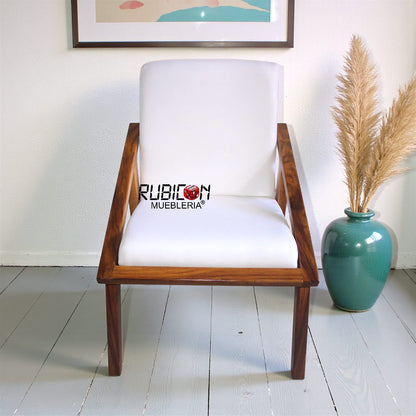 Silla de Madera de Parota 100% con tapiz Silla para Comedor