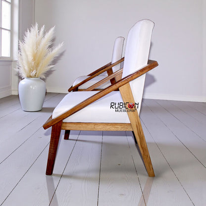 Silla de Madera de Parota 100% con tapiz Silla para Comedor