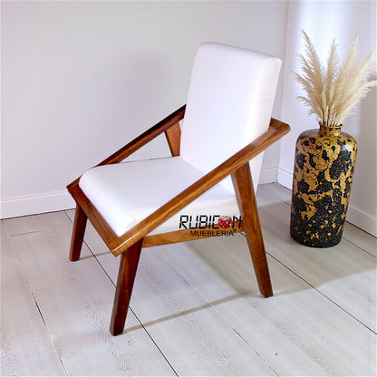 Silla de Madera de Parota 100% con tapiz Silla para Comedor