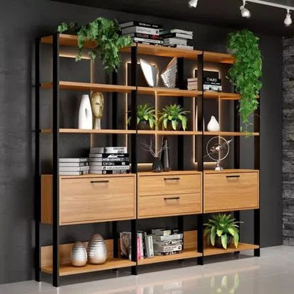 Librero de madera estante mueble industrial de pino