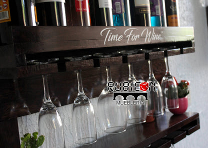 Cava de madera porta vinos flotante cantina mini bar mod. Gengis Khan