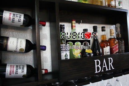 Cantina de madera cava porta botellas soporte de copas Mod. Bar