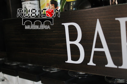 Cantina de madera cava porta botellas soporte de copas Mod. Bar