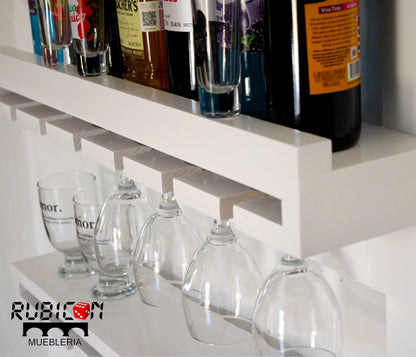 Cava de madera porta vinos flotante cantina mini bar mod. Gengis Khan