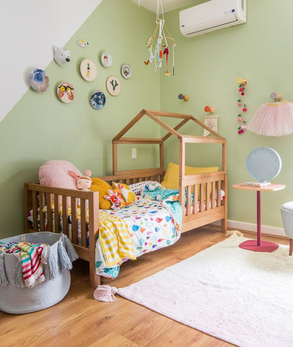 Cama Montessori Infantil De Madera Sólida de pino recamara niños