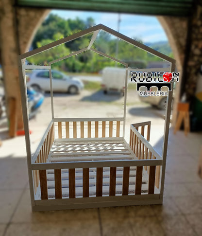 CAMA MONTESSORI CON PUERTA CASITA DE SUEÑOS  RECÁMARA INFANTIL